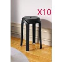 10 Pcs Plastic Stackable Round Stools ( Load Capacity 150kg )