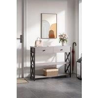 Narrow Wooden Console Table with Drawers