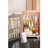 Cosmetic Organizer Display Box With Makeup Mirror