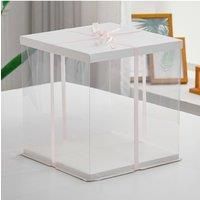 Clear Plastic Cake Box with Ribbon