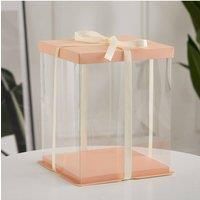 Clear Plastic Cake Box with Ribbon