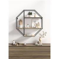 Octagonal Metal Wall Floating Display Shelf