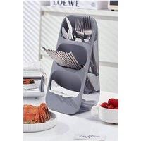 3-Compartment Plastic Utensil Holder