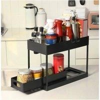 2-Tier Sliding Under Sink Storage Rack