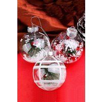 5 Pack Glass Ornament Balls for Christmas Tree Decor