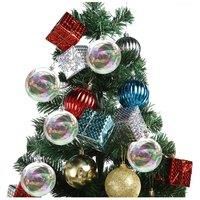 5 Pack Rainbow Glass Ornament Balls for Christmas Tree Decor