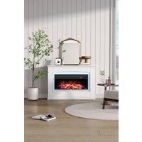 Electric Fireplace Mantel with Multi-Color Flames