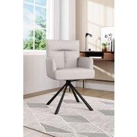 Modern Upholstered Swivel Armchair with Black Legs