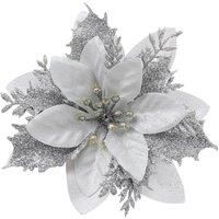 Glitter Flower Shape Christmas Hanging Ornaments Decorating Supplies 24PCS