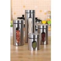 Stainless Steel Canister Set for Kitchen Counter