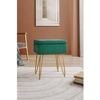 Upholstered Storage Ottoman Vanity Stool