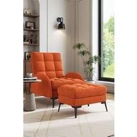 2 Pcs Sofa Set Modern Leisure Armchair with Footstool