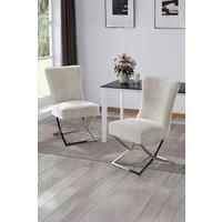 Set of 2 High Back Velvet Dining Chairs