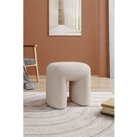 Modern Teddy Bear Fur Upholstered Footstool