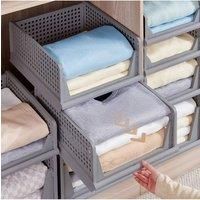 Set of 2 Folding Wardrobe Storage Boxes Drawer Organizer