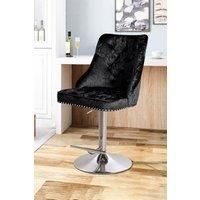 Modern Velvet Adjustable Height Swivel Bar Stools Gas Lift with Nail Head Trim