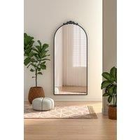 Vintage-Inspired Black Metal Framed Accent Mirror