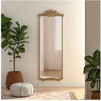 Antique Gold Metal Ornate Full-Length Mirror