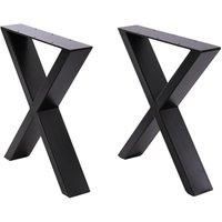 Industrial Metal X-Shaped Legs for Tables Desks for DIY Set of 2