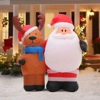 LivingandHome Living and Home 1 5M Inflatable Father Christmas Air Blown With 4 Led Light UK Plug Outdoor Decor