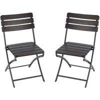 Livingandhome Set of 2 Outdoor Plastic Folding Chairs For Home Office Dining-Black