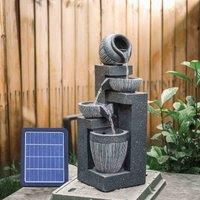 LivingandHome Living and Home Outdoor LED Water Fountain Rockery Decor with Pump Solar Power