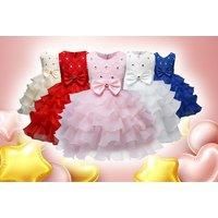 Girls' Sleeveless Party Ruffle Skirt Dress - 5 Colours - Beige
