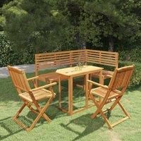 4 Piece Bistro Set Solid Acacia Wood