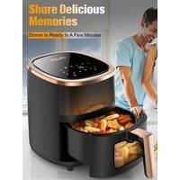 OYAJIA 6L Air Fryer with Smart Touch Display 60 Minutes Timer & 80C-200C Adjustable Temperature& 8 Preset Cooking Modes