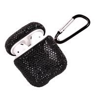 Sparkly Diamond Case for AirPods with Keychain, Shockproof 2 1 (Black)