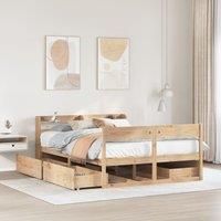 Bed Frame without Mattress 140x190 cm Solid Wood Pine