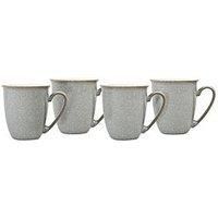 Denby 380048918 Elements 4 Piece Coffee/Beaker Mug Set, Grey