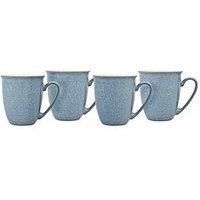 Denby Elements 4 Piece Coffee/Beaker Mug Set, Blue