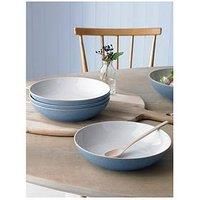 Denby Elements 4 Piece Pasta Bowl Set, Blue