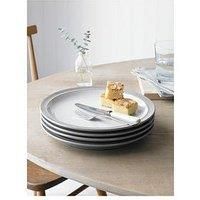 Denby Elements 4 Piece Dinner Plate Set, Grey