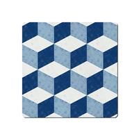 Denby Blue Geometric Square Set Of 6 Placemats
