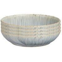 Set of Four Denby Halo Speckle Pasta Bowls Grey