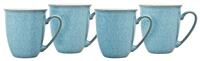 Denby - Elements Blue Coffee Mug Set of 4 - 330ml Stoneware Ceramic Tea Mug Set For Home & Office - Dishwasher Safe, Microwave Safe - Blue, White - Chip Resistant