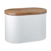 Denby White Bread Bin With Acacia Lid