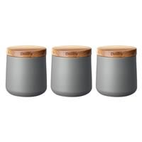 Denby Set Of 3 Grey Storage Canisters