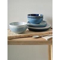 Denby Studio Blue 12 Piece Dinnerware Set, Service for 4 blue