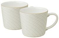 Denby - Impression Cream Large Coffee Mug Set of 2 - 400ml Stoneware Ceramic Tea Mug Set - Dishwasher Safe, Microwave Safe