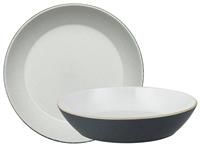 Denby - Impression Charcoal Blue Pasta Bowls Set of 4 - Dishwasher Microwave Safe Crockery - Ceramic Stoneware Tableware