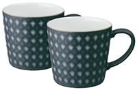 Denby - Impression Charcoal Blue Large Coffee Mug Set of 2 - 400ml Stoneware Ceramic Tea Mug Set - Dishwasher Safe, Microwave Safe