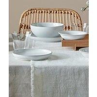 Denby Elements Set Of 4 Medium Coupe Plates In Stone White