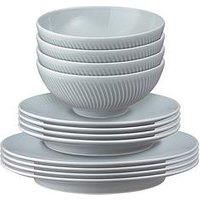 Denby Porcelain Arc 12-Piece Tableware Set In Grey