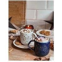 Denby Porcelain Stars Mugs In Blue &Ndash; Set Of 2