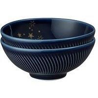 Denby Porcelain Stars Small Bowls In Blue &Ndash; Set Of 2