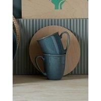 Denby Elements Set Of 4 Coffee Mugs In Dark Jade Green