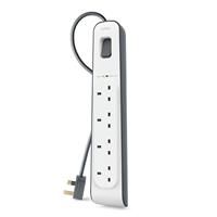 Belkin BSV400af2M 4 Way/ 4 Plug 2m Surge Protection Extension Lead Strip - White